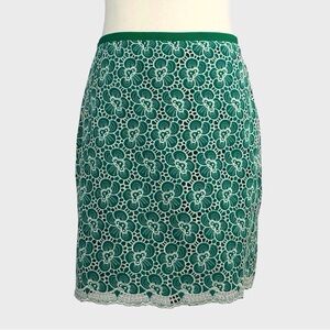 NWT J Crew Lace Pencil Skirt Cotton Floral Overlay